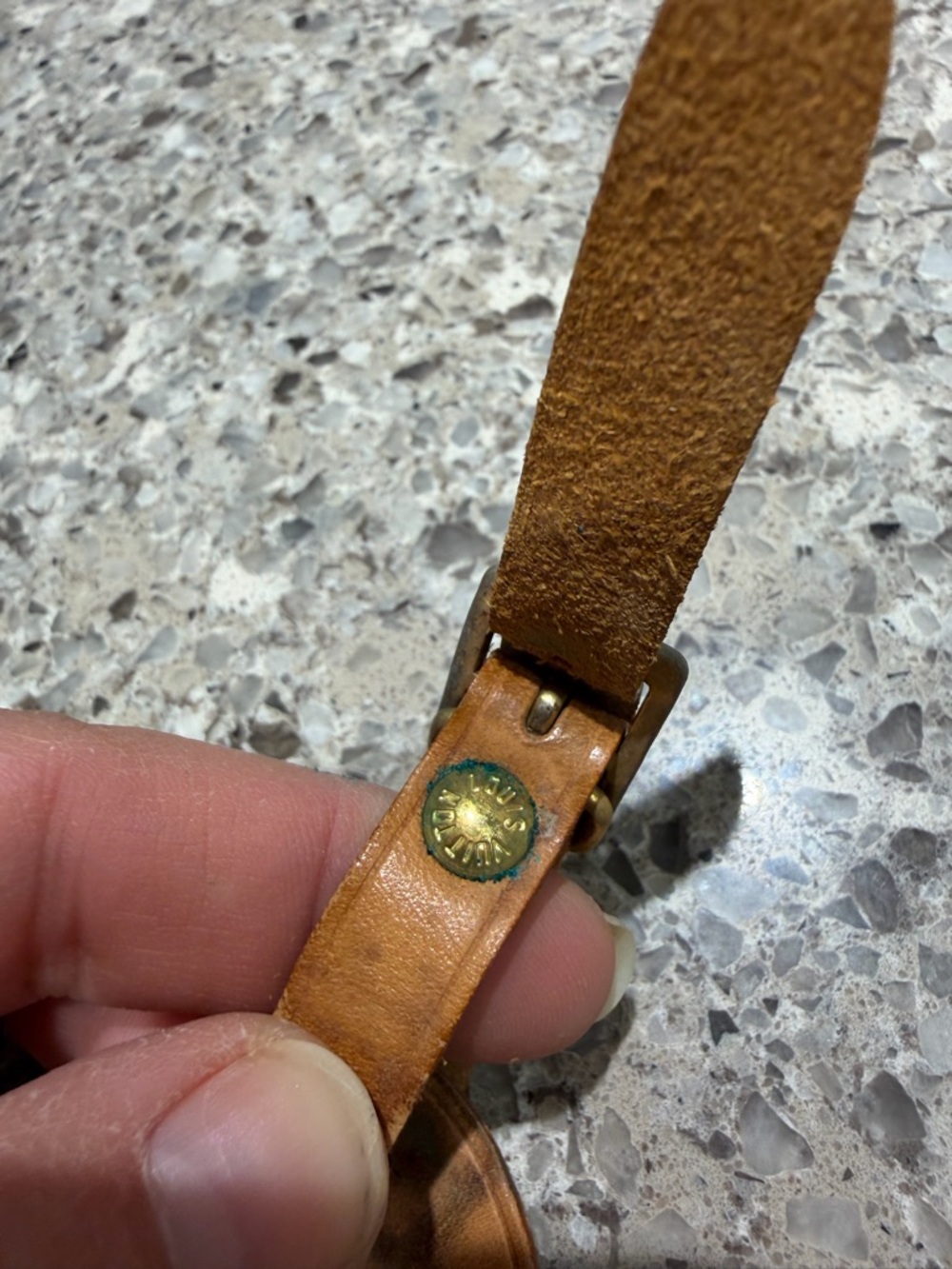Louis Vuitton Brown Leather Luggage Tag with Adjustable Strap - Picture 5 of 6